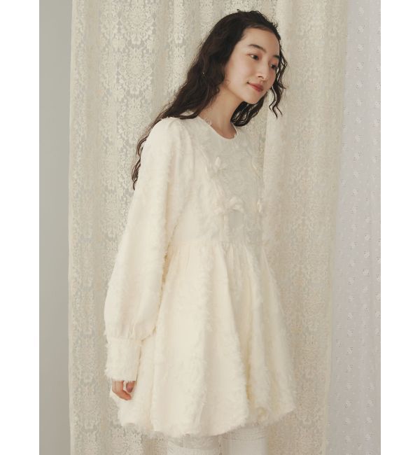 merry jenny「バルーンリボンミニワンピース」|ワンピース|