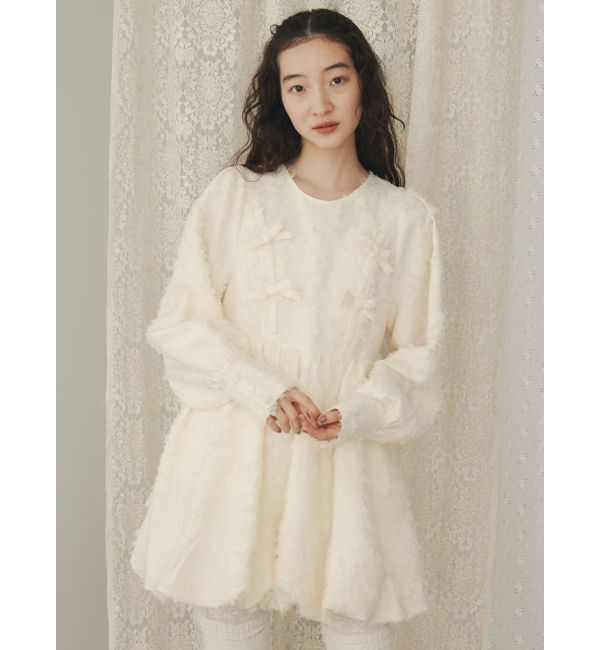 merry jenny「バルーンリボンミニワンピース」|ワンピース|