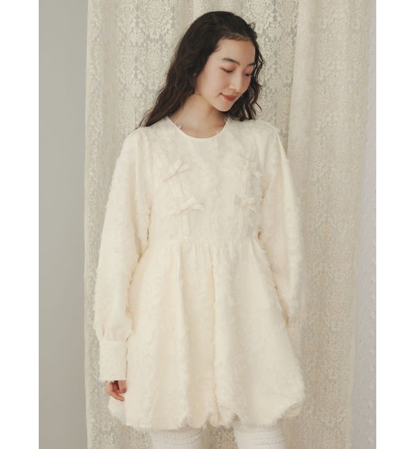 merry jenny「バルーンリボンミニワンピース」|ワンピース|