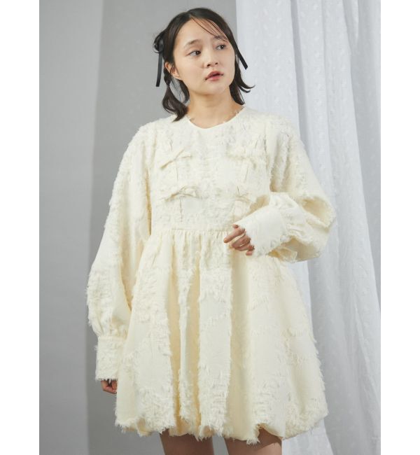 merry jenny「バルーンリボンミニワンピース」|ワンピース|
