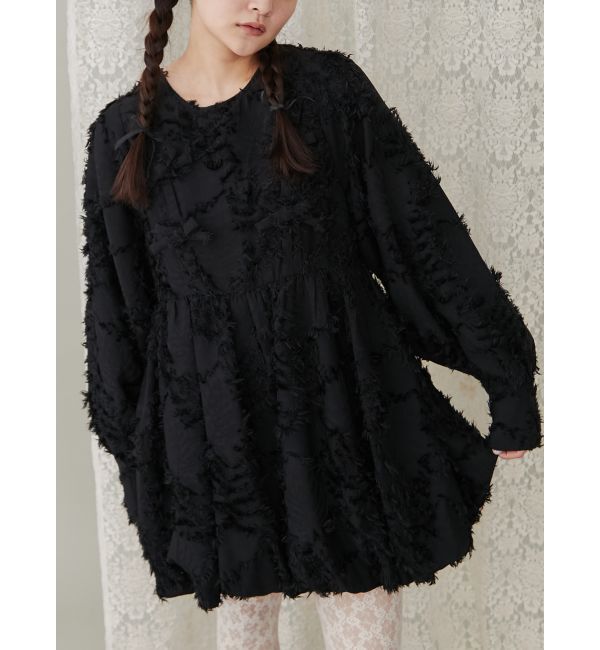 merry jenny「バルーンリボンミニワンピース」|ワンピース|ブラック