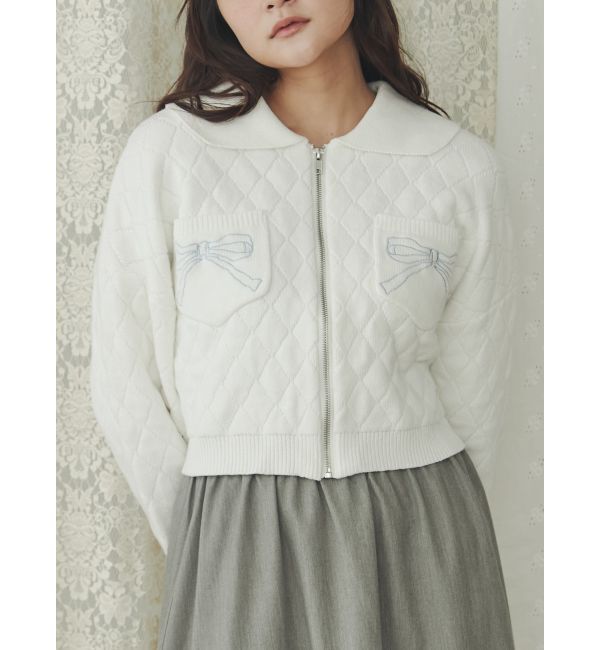merry jenny「ストーンウォッシュニットカーディガン」|カーディガン|オフホワイト