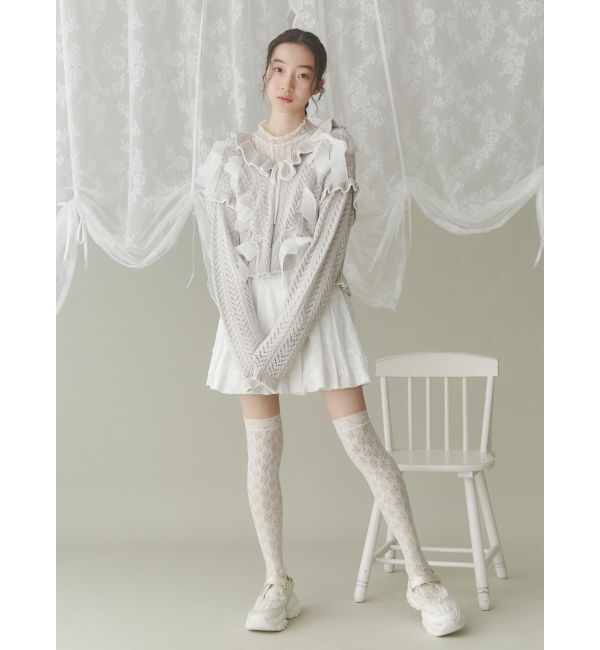 merry jenny「りぼん透かし編みカーディガン」|カーディガン|