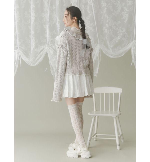 merry jenny「りぼん透かし編みカーディガン」|カーディガン|