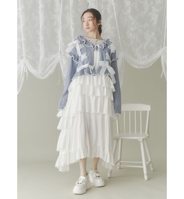 merry jenny「りぼん透かし編みカーディガン」|カーディガン|