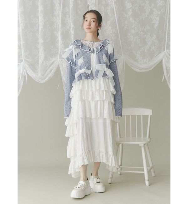 merry jenny「りぼん透かし編みカーディガン」|カーディガン|