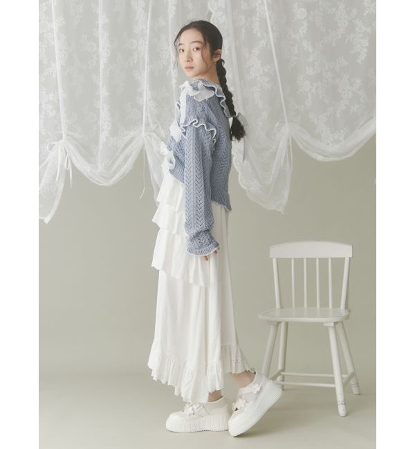 merry jenny「りぼん透かし編みカーディガン」|カーディガン|