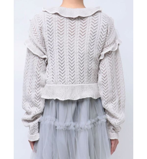 merry jenny「りぼん透かし編みカーディガン」|カーディガン|