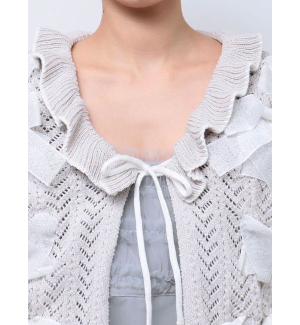 merry jenny「りぼん透かし編みカーディガン」|カーディガン|