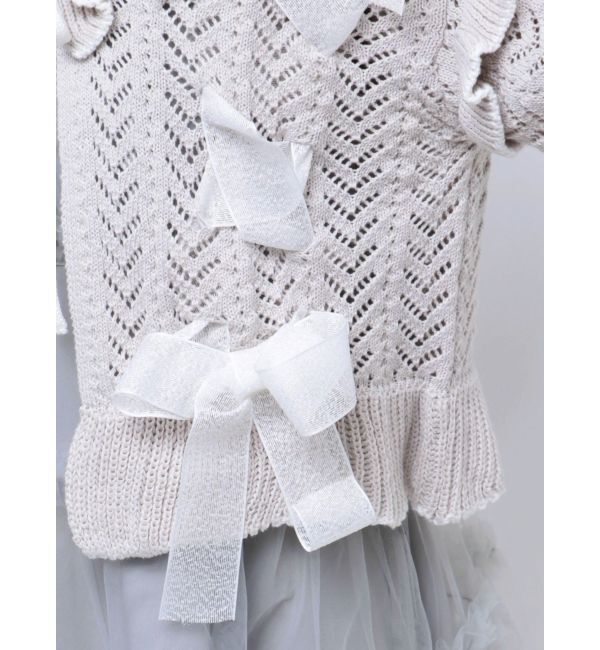 merry jenny「りぼん透かし編みカーディガン」|カーディガン|