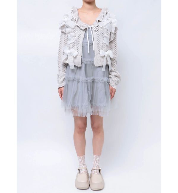 merry jenny「りぼん透かし編みカーディガン」|カーディガン|