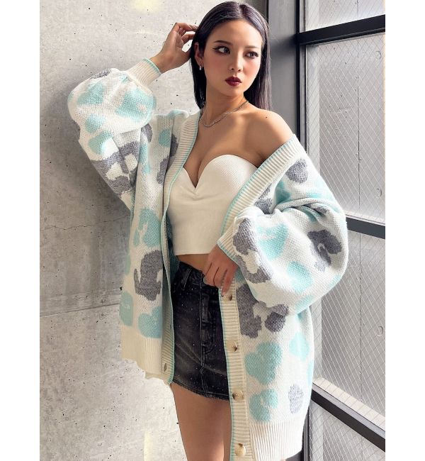 GYDA「ラメGレオパードニットカーディガン」|カーディガン|