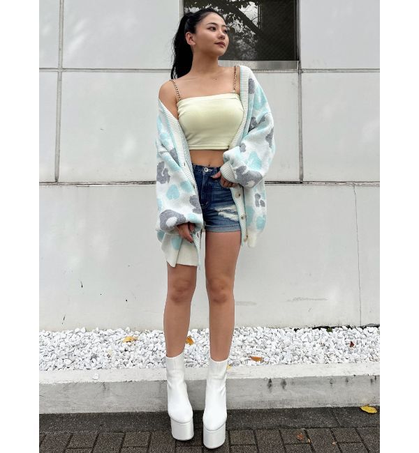 GYDA「ラメGレオパードニットカーディガン」|カーディガン|