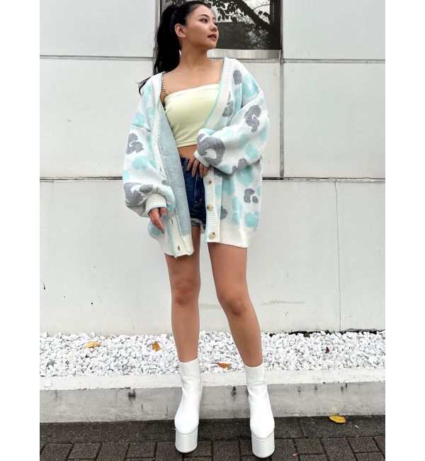 GYDA「ラメGレオパードニットカーディガン」|カーディガン|