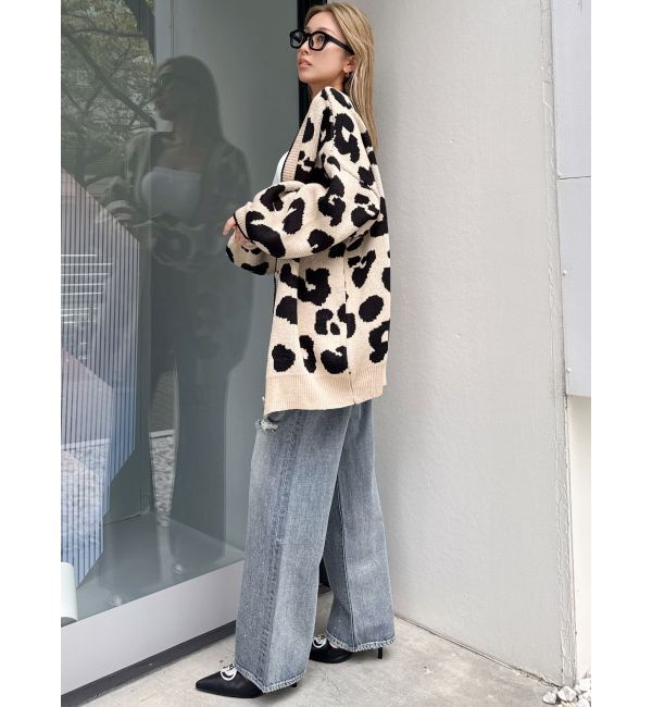 GYDA「ラメGレオパードニットカーディガン」|カーディガン|
