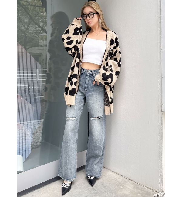 GYDA「ラメGレオパードニットカーディガン」|カーディガン|