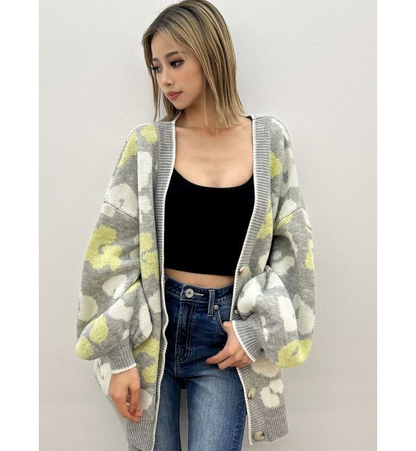 GYDA「ラメGレオパードニットカーディガン」|カーディガン|