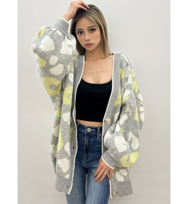 GYDA「ラメGレオパードニットカーディガン」|カーディガン|