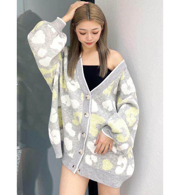 GYDA「ラメGレオパードニットカーディガン」|カーディガン|