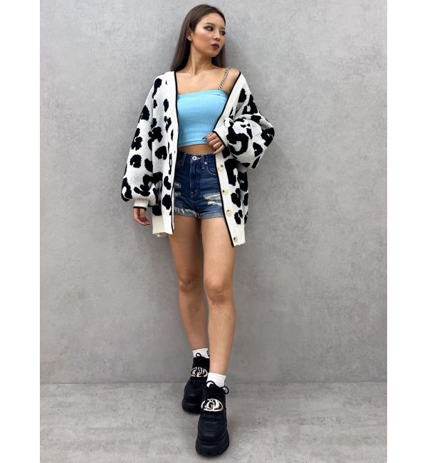 GYDA「ラメGレオパードニットカーディガン」|カーディガン|