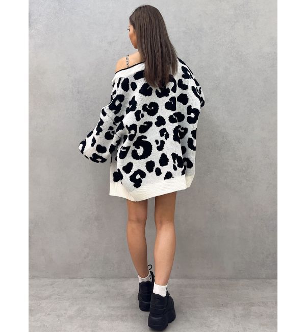 GYDA「ラメGレオパードニットカーディガン」|カーディガン|