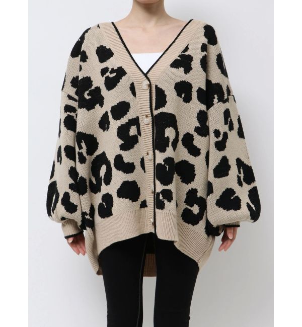 GYDA「ラメGレオパードニットカーディガン」|カーディガン|