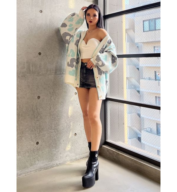 GYDA「ラメGレオパードニットカーディガン」|カーディガン|