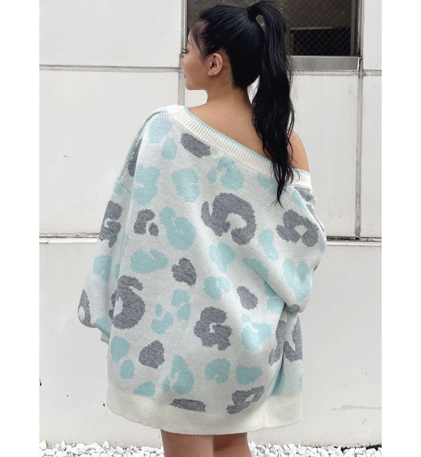 GYDA「ラメGレオパードニットカーディガン」|カーディガン|