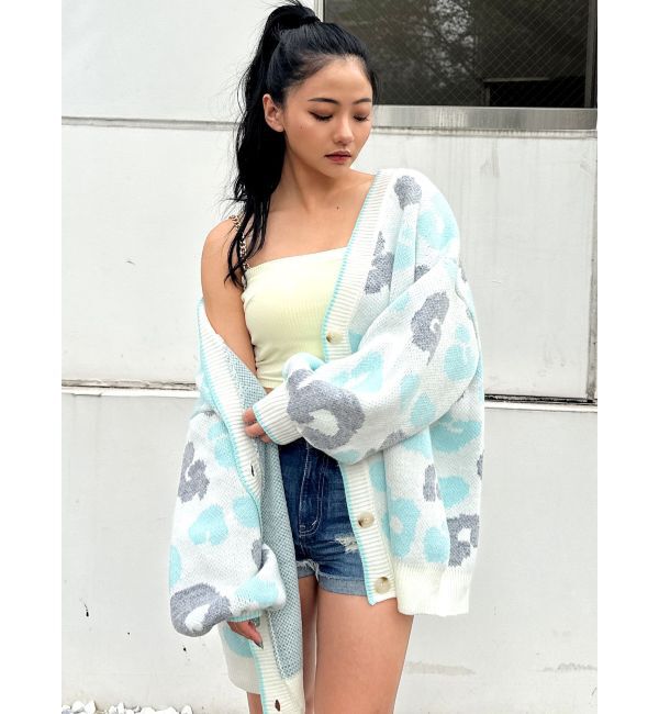 GYDA「ラメGレオパードニットカーディガン」|カーディガン|ミックス