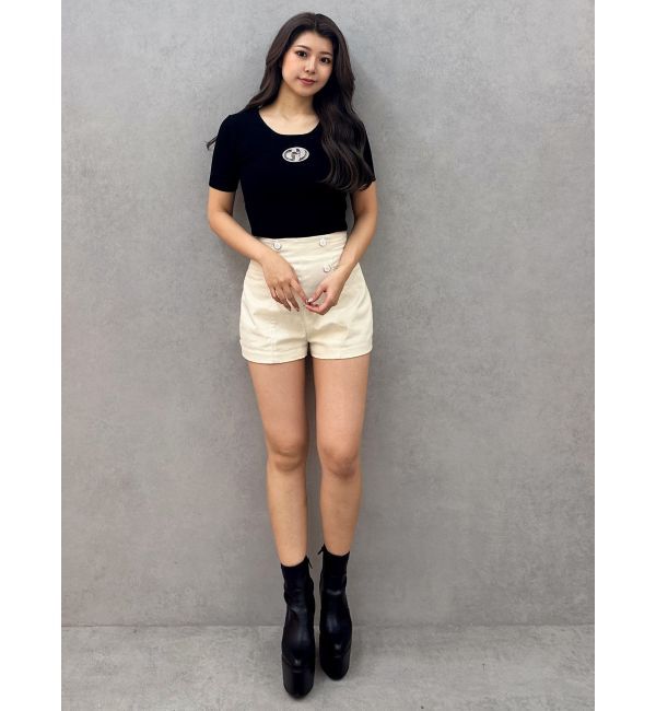 GYDA「GD bijou MOLDハーフスリーブニットトップス」|ニット・セーター|