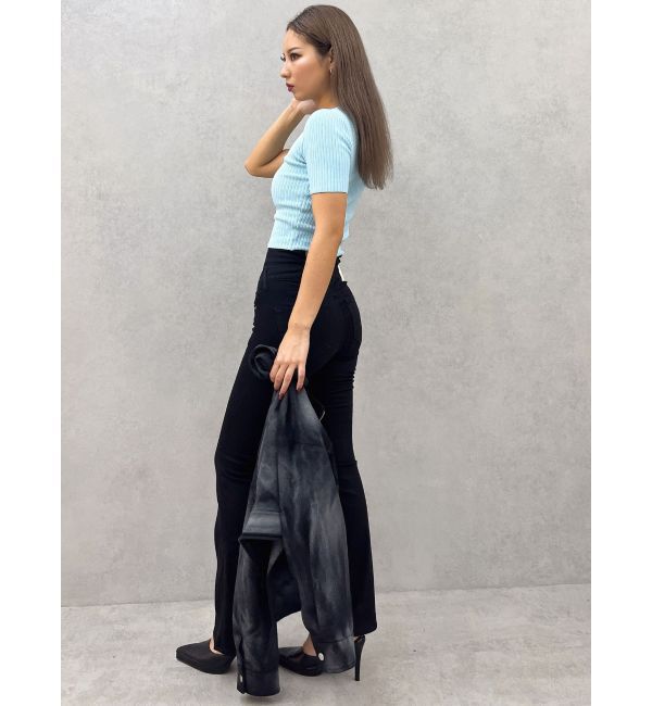 GYDA「GD bijou MOLDハーフスリーブニットトップス」|ニット・セーター|