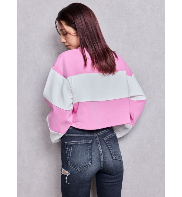 GYDA「GD fake leather patch shortトップス」|Tシャツ・カットソー|