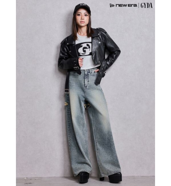 GYDA「GD fake leather patch shortトップス」|Tシャツ・カットソー|