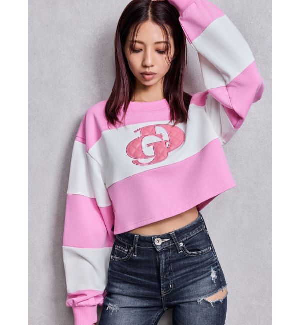 GYDA「GD fake leather patch shortトップス」|Tシャツ・カットソー|ピンク