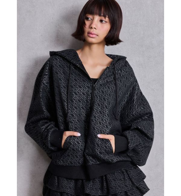 GYDA「GG chain glitter print BIGパーカー」|パーカー|