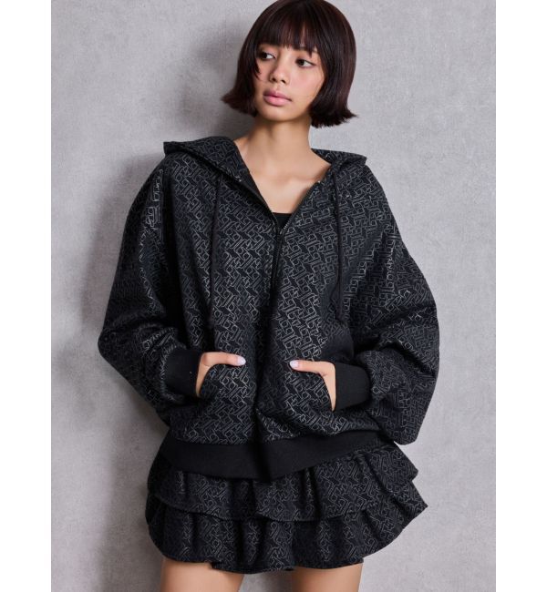 GYDA「GG chain glitter print BIGパーカー」|パーカー|