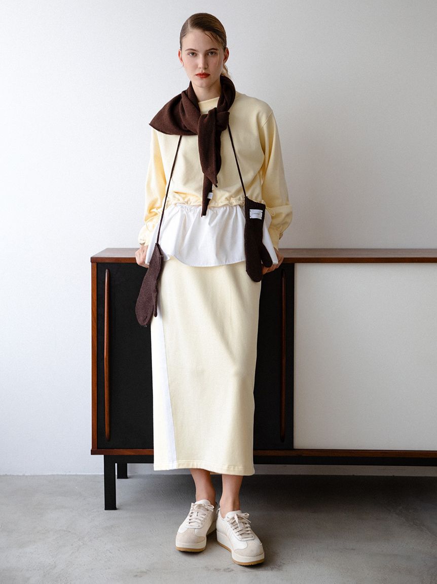 emmi atelier「【NEW YEAR'S SPECIAL ITEM】布帛ドッキング裏毛セットアップ」|ワンピース|