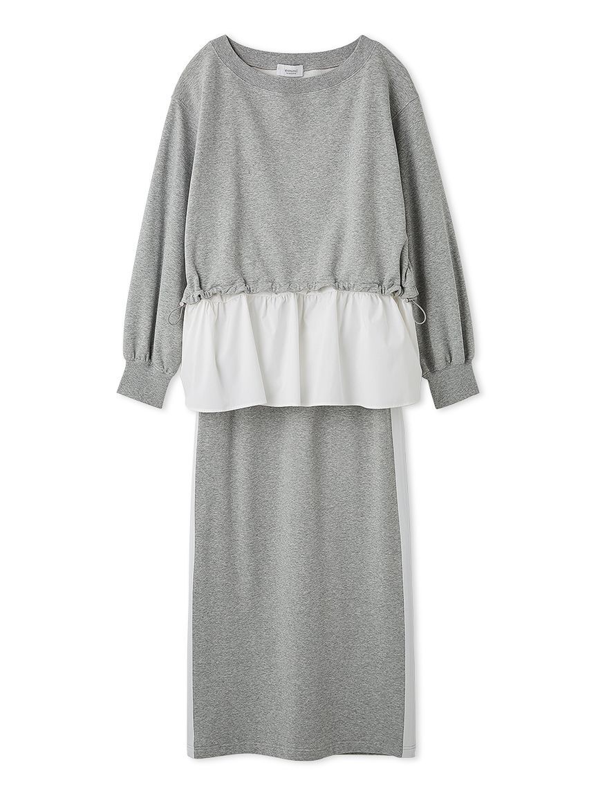 emmi atelier「【NEW YEAR'S SPECIAL ITEM】布帛ドッキング裏毛セットアップ」|ワンピース|