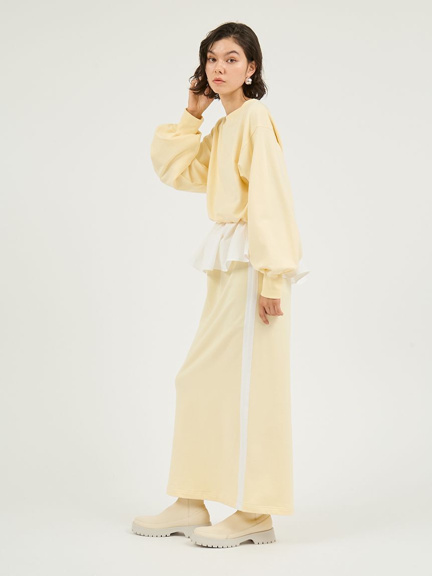 emmi atelier「【NEW YEAR'S SPECIAL ITEM】布帛ドッキング裏毛セットアップ」|ワンピース|