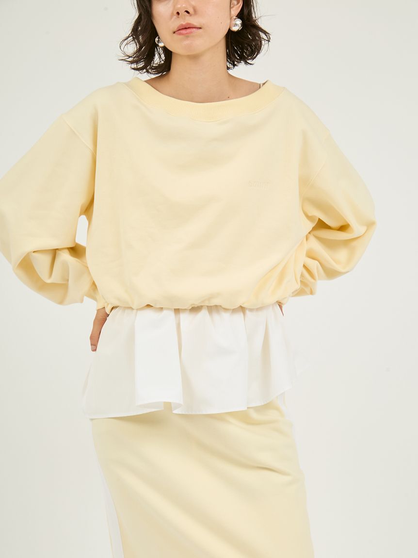 emmi atelier「【NEW YEAR'S SPECIAL ITEM】布帛ドッキング裏毛セットアップ」|ワンピース|