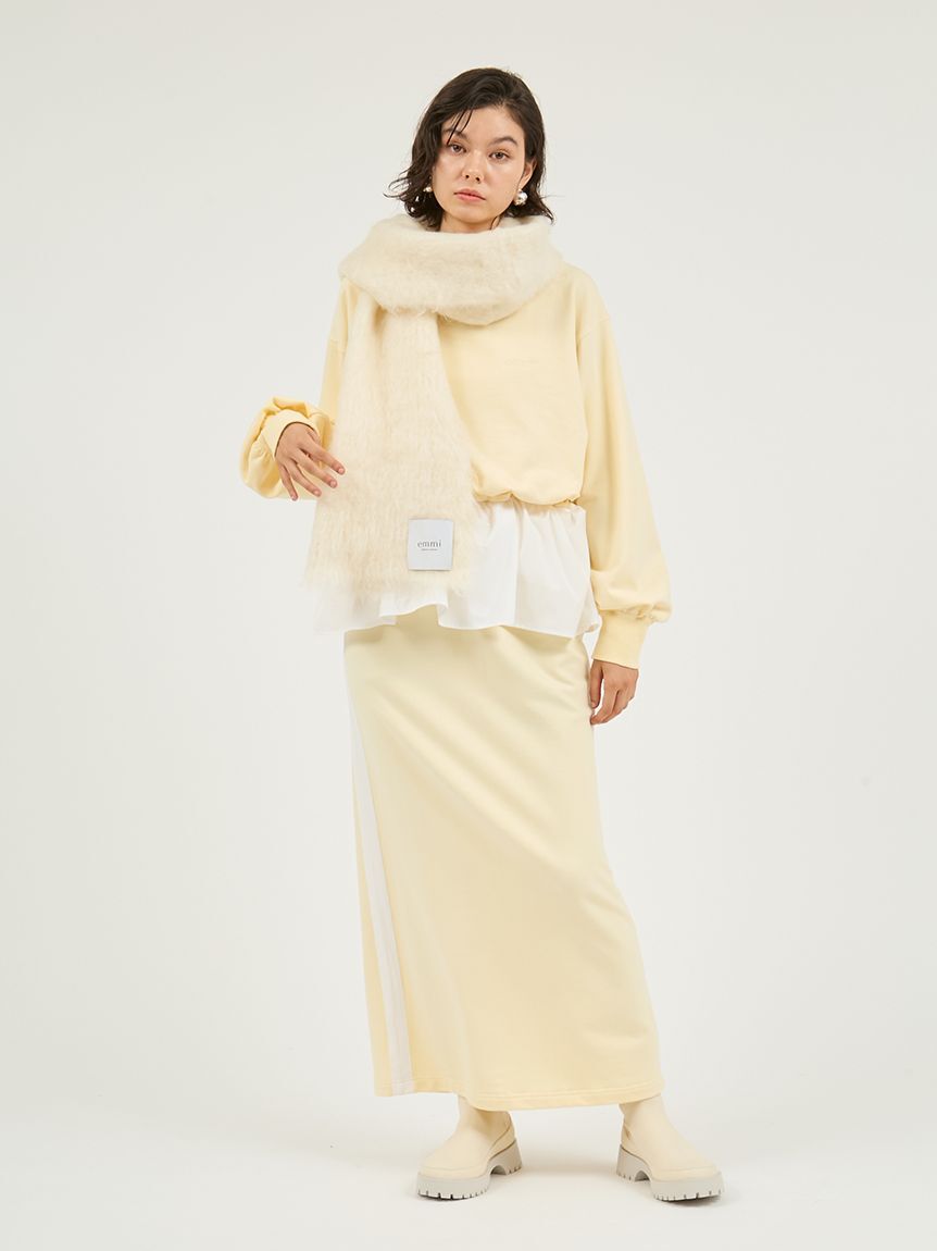 emmi atelier「【NEW YEAR'S SPECIAL ITEM】布帛ドッキング裏毛セットアップ」|ワンピース|