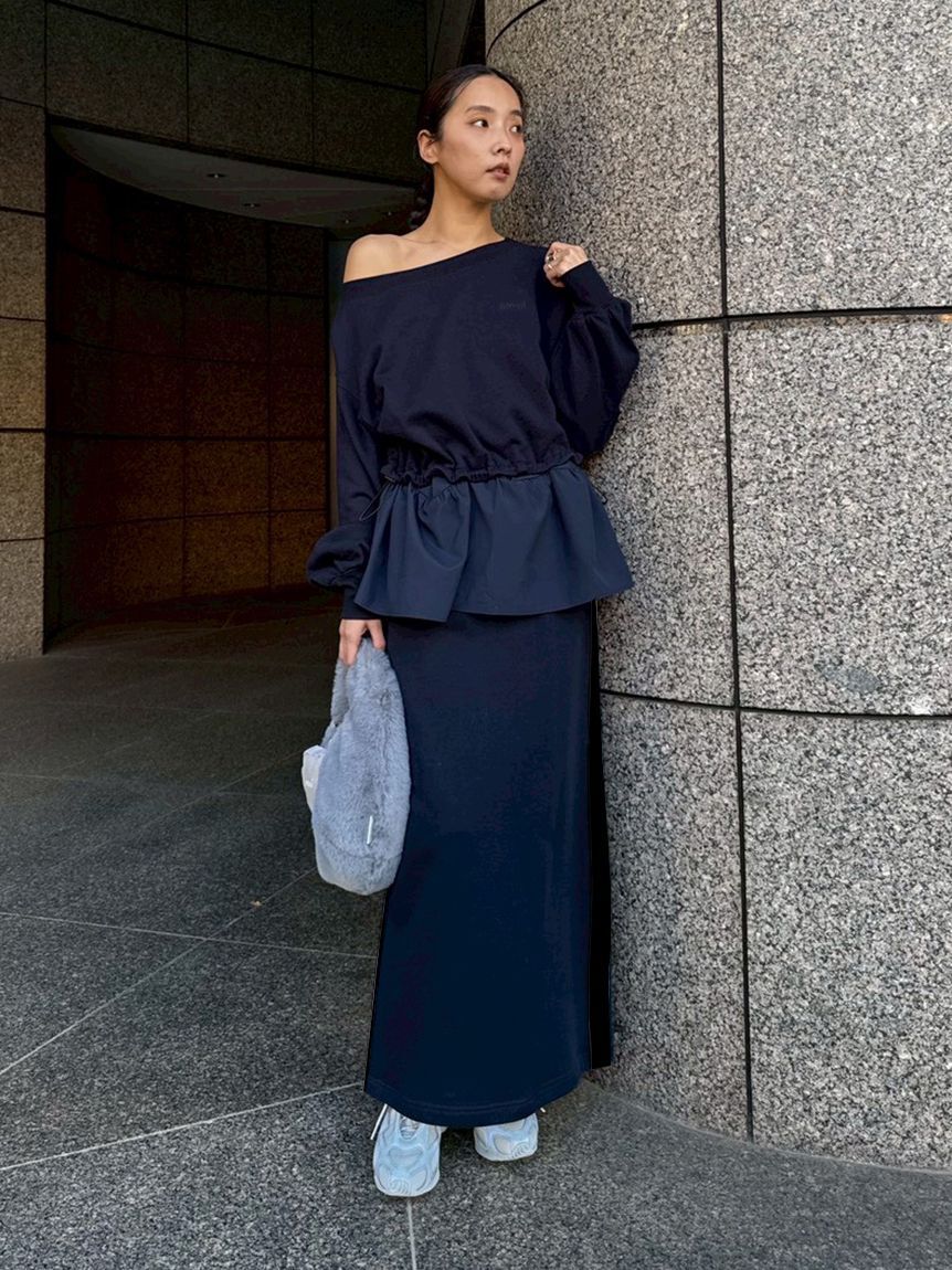 emmi atelier「【NEW YEAR'S SPECIAL ITEM】布帛ドッキング裏毛セットアップ」|ワンピース|