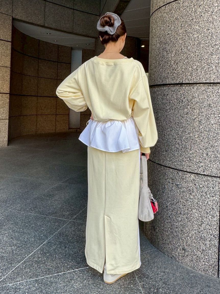 emmi atelier「【NEW YEAR'S SPECIAL ITEM】布帛ドッキング裏毛セットアップ」|ワンピース|