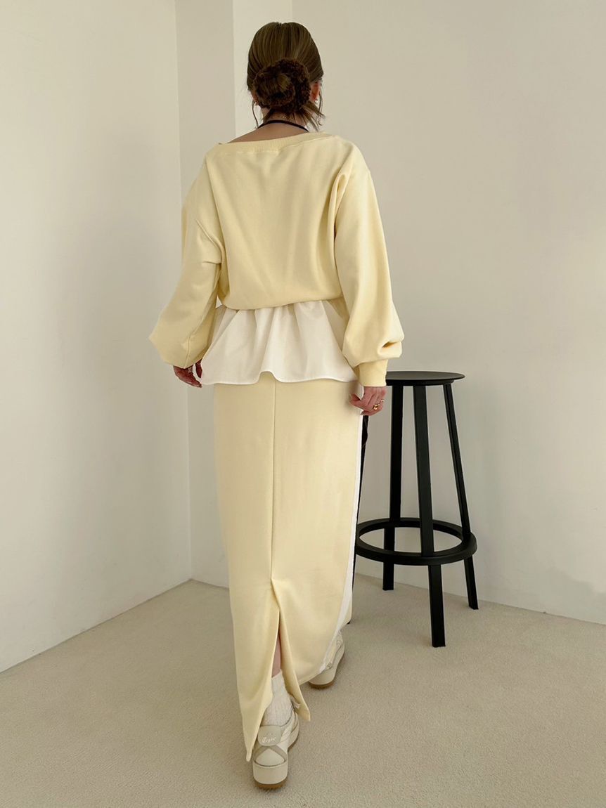 emmi atelier「【NEW YEAR'S SPECIAL ITEM】布帛ドッキング裏毛セットアップ」|ワンピース|