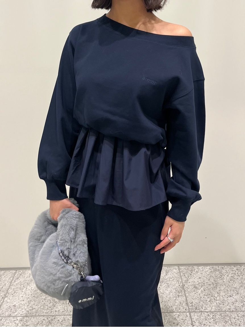 emmi atelier「【NEW YEAR'S SPECIAL ITEM】布帛ドッキング裏毛セットアップ」|ワンピース|