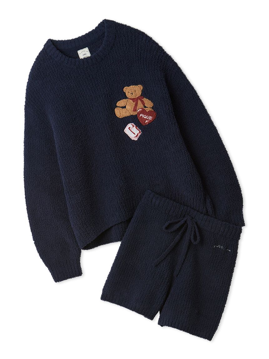 gelato pique「【ONLINE限定】ベビモコベアさがらプルオーバー＆ショートパンツセット」|ルームウェア|NVY