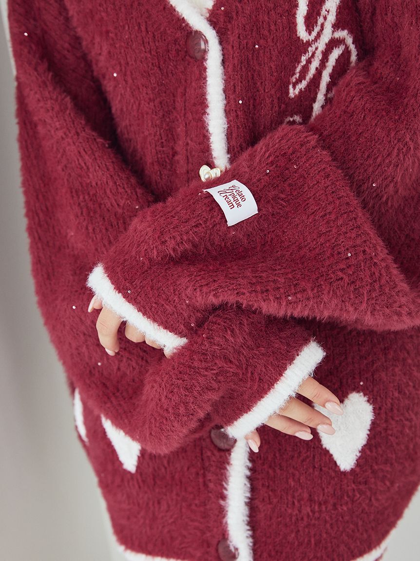 gelato pique「ラメフェザーカーディガン」|ルームウェア|