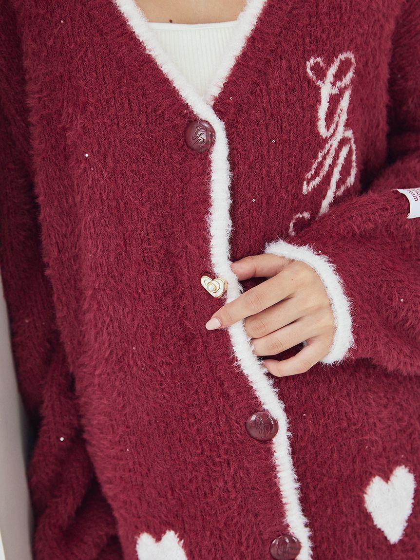 gelato pique「ラメフェザーカーディガン」|ルームウェア|