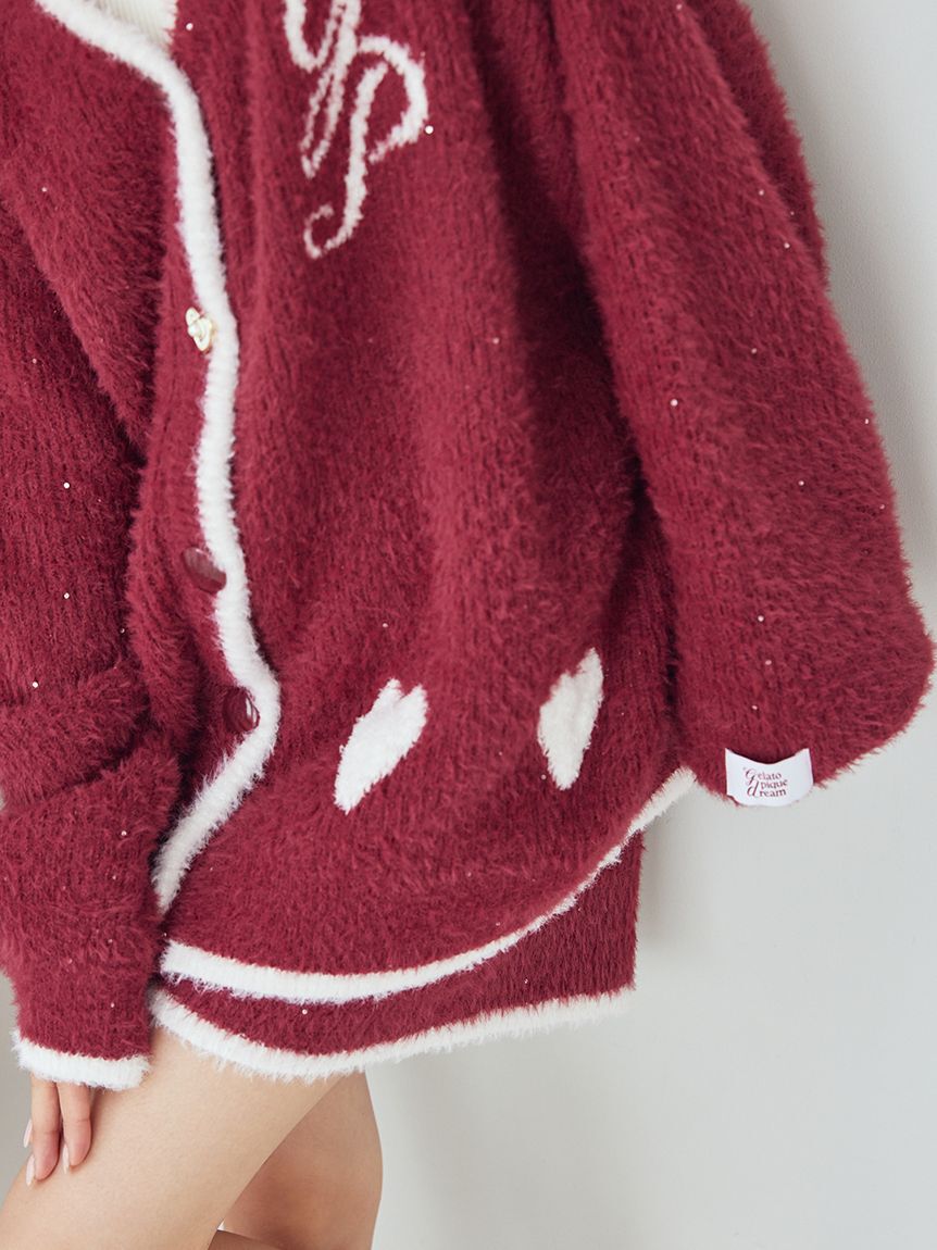 gelato pique「ラメフェザーカーディガン」|ルームウェア|