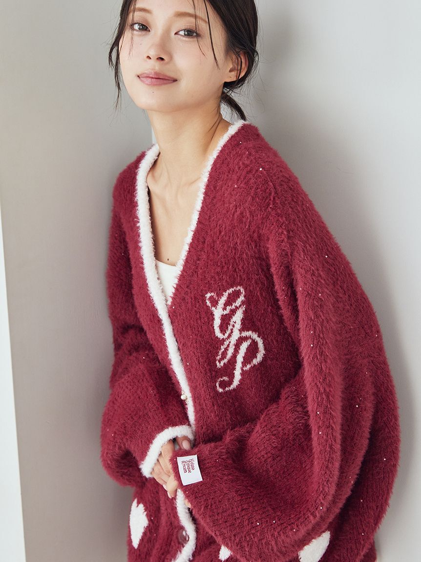 gelato pique「ラメフェザーカーディガン」|ルームウェア|